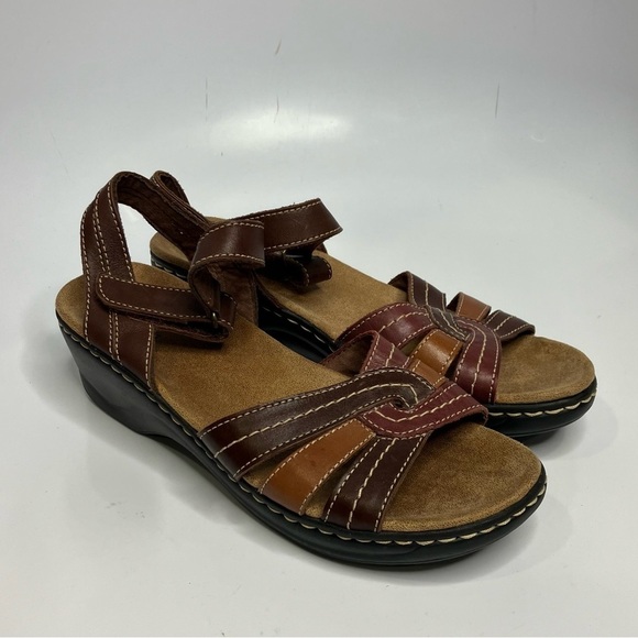 Clarks leather sandals multicolor size 9 - Picture 1 of 7